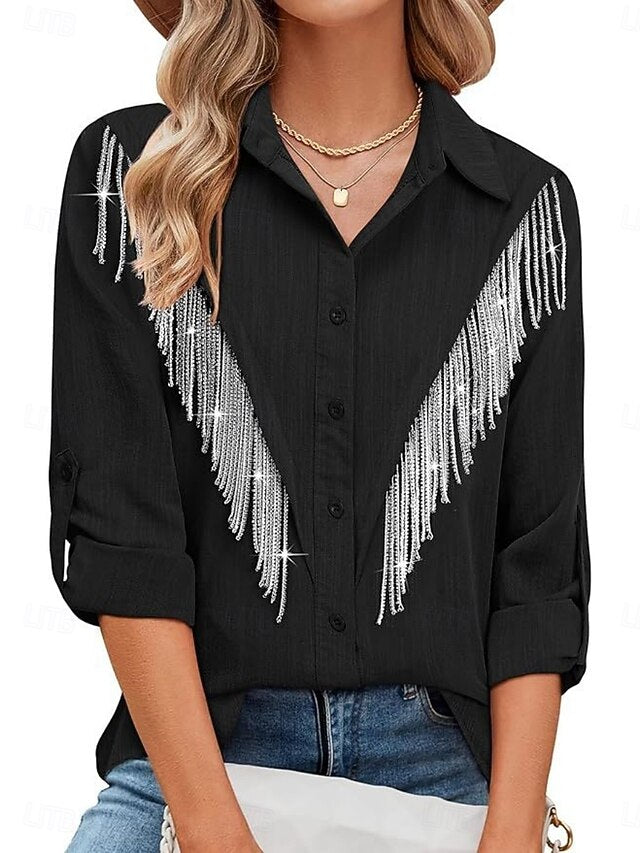 Women's Shirt Tunic Button Down Shirt Casual Shirt Buttons