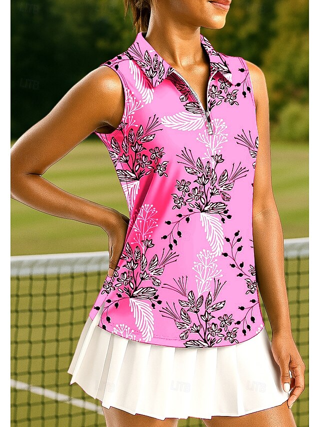 Women's Plants Floral Botanical Tops Sport Shirt Golf Polo