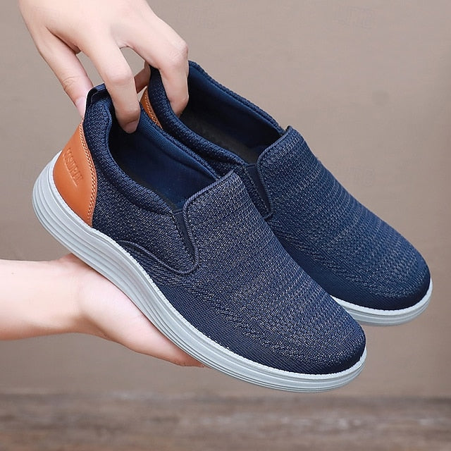 Knit Breathable Men's Navy Slip-On – Sneakers Stretch