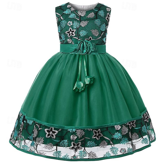 Party Dress Girl 3D Sleeveless Flower Girls'