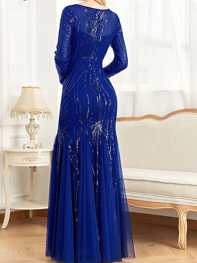 Crew of the Neck Mother Bride Floor Elegant Dress Party