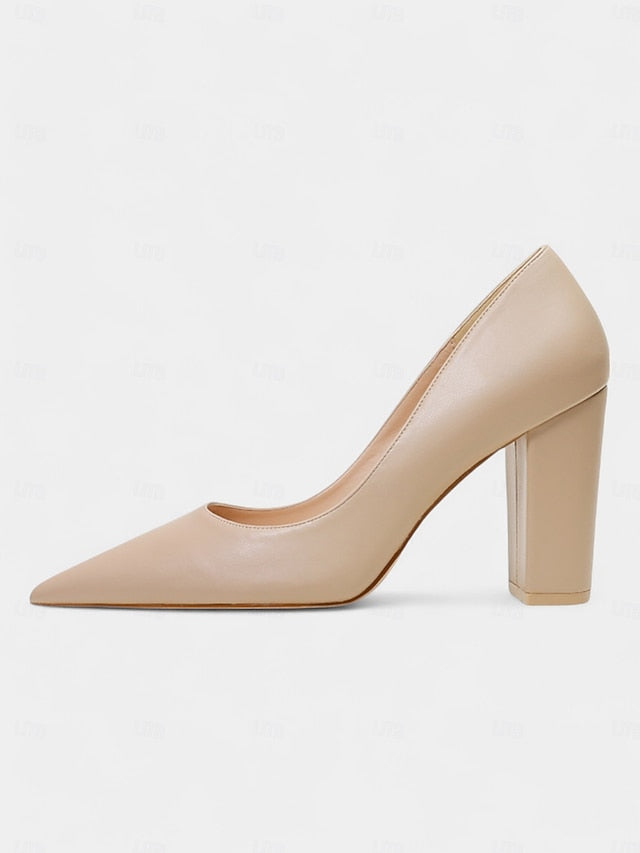 Heel Heels Block | High Pointed Suede Toe Classic Women's
