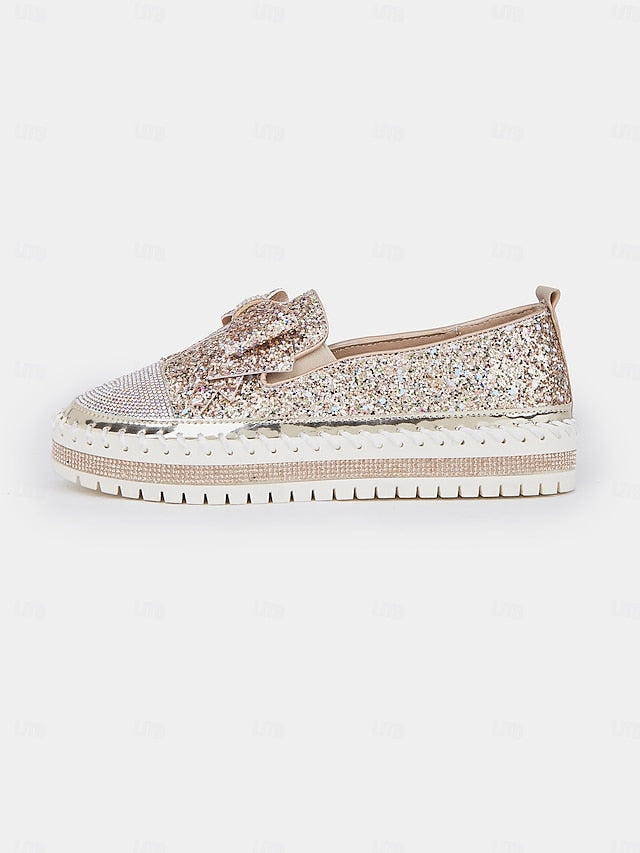 Women – Rhinestone Glittery for Sparkling Slip-On Loafers