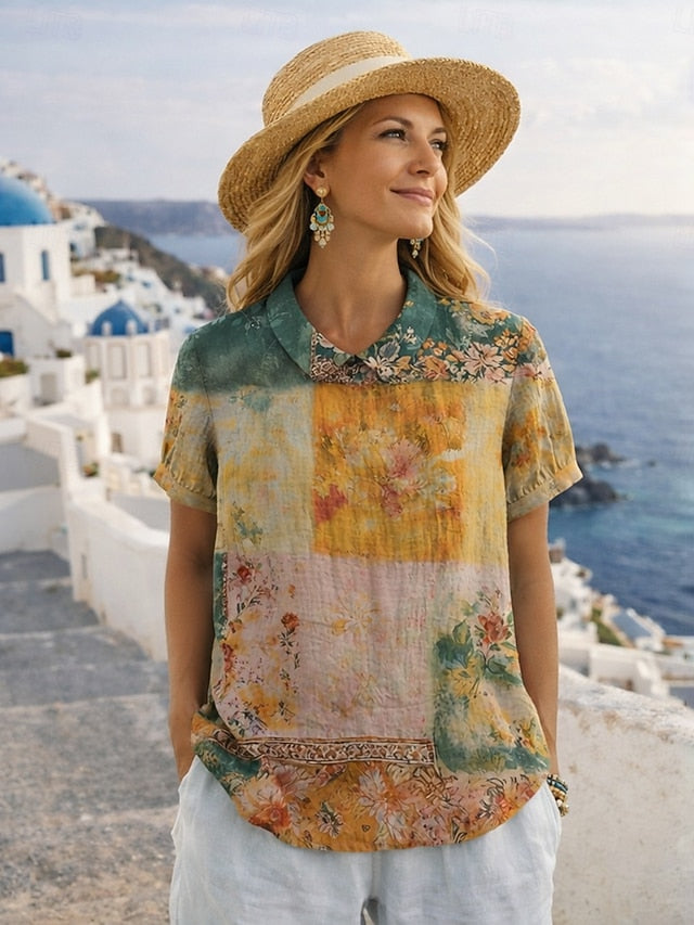 Women's Blouse Buttons Print Floral Graphic Vacation Daily