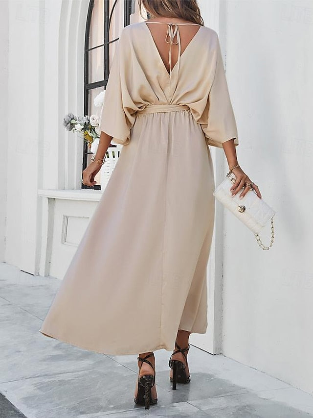 Women's Tiered Dress Maxi Dress Split Thigh Party Formal V