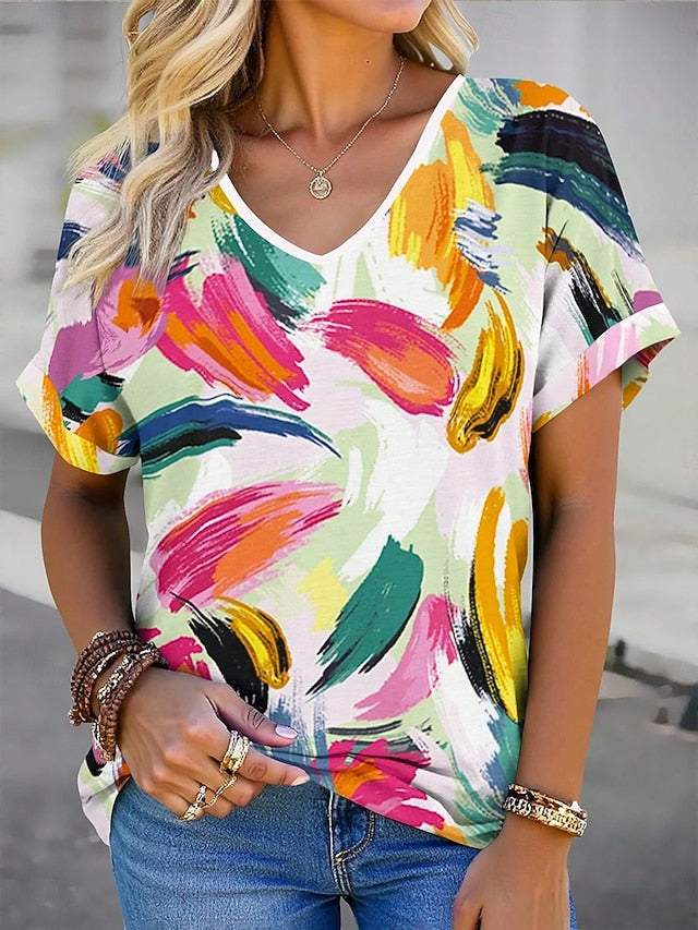 Women's T Shirt Print Floral Graphic Vintage Stylish Modern