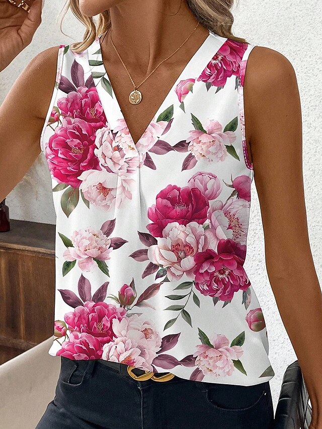 Women's Tank Top Floral Graphic Plants Elegant Vintage
