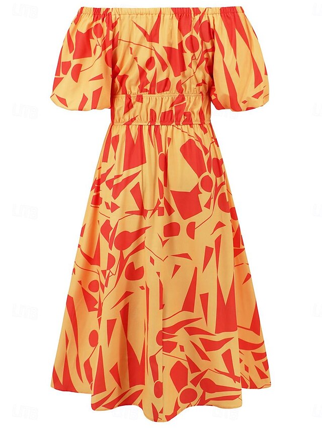 Women's Casual Dress Floral Leaf Backless Print Off