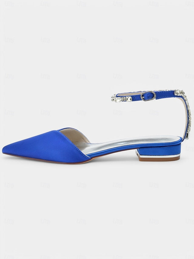 Black Crystal-Ankle with Wedding Chic – Strap Shoes Satin