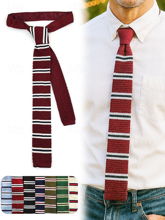 Neck Tie Stylish Woven Stripe - Christmas Men's Knit