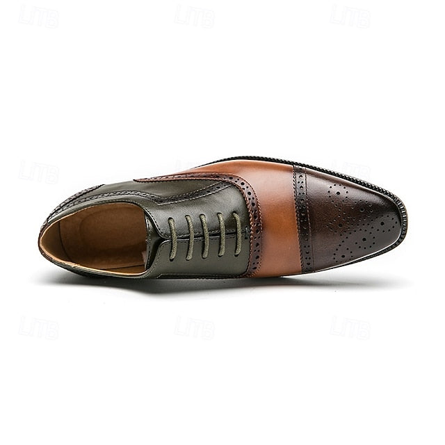Oxford – and Leather Black Wingtip Shoes Faux Men's Brown