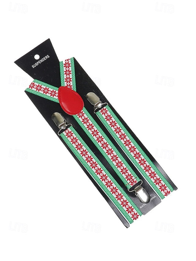 Suspenders Men's Christmas with Snowman