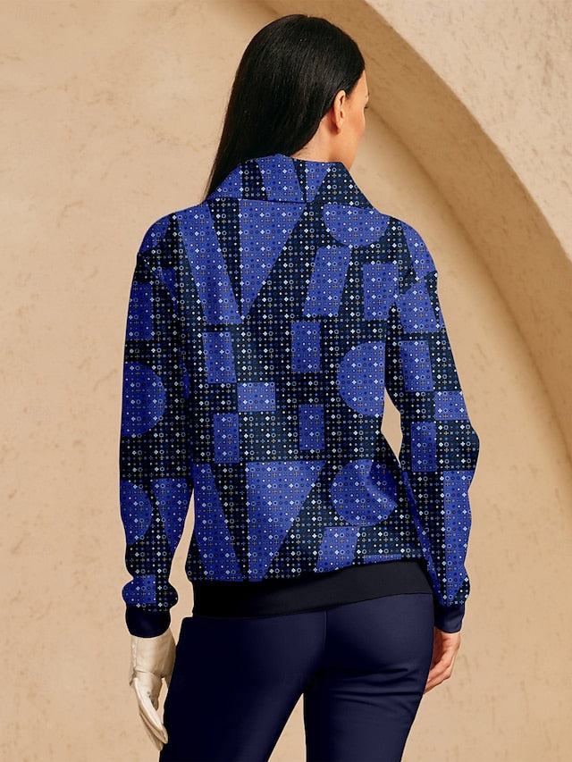 Women's Golf Pullover Sweatshirt Navy Blue Long Sleeve Top