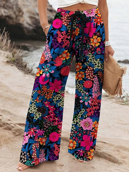 Women's Wide Leg Pants Trousers Vacation Casual Long High