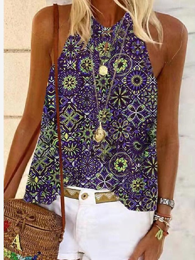 Women's Camisole Tank Top Halter Summer Tops Pink Blue