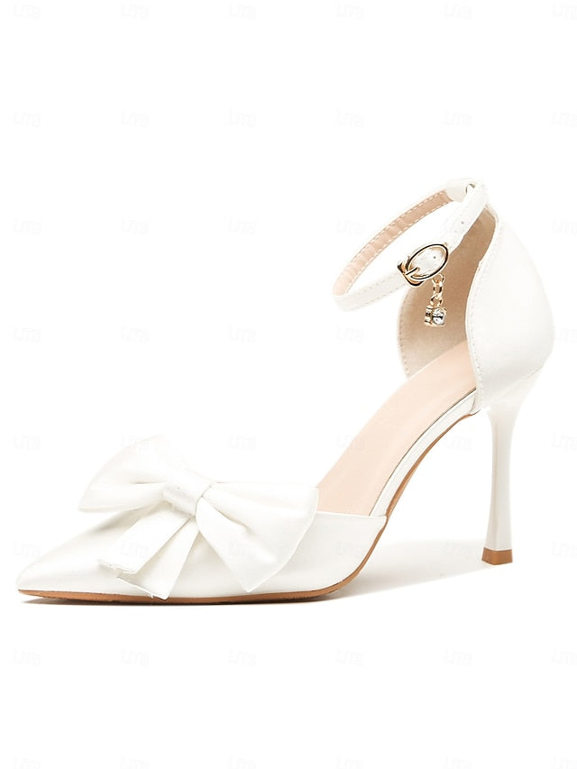 Pointed Pumps Strap Classy – Women's Ankle Bow Champagne