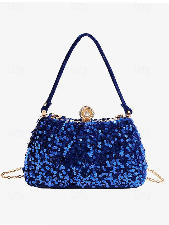 Black Pearl Clutch Sequin Accent Women's – with Evening