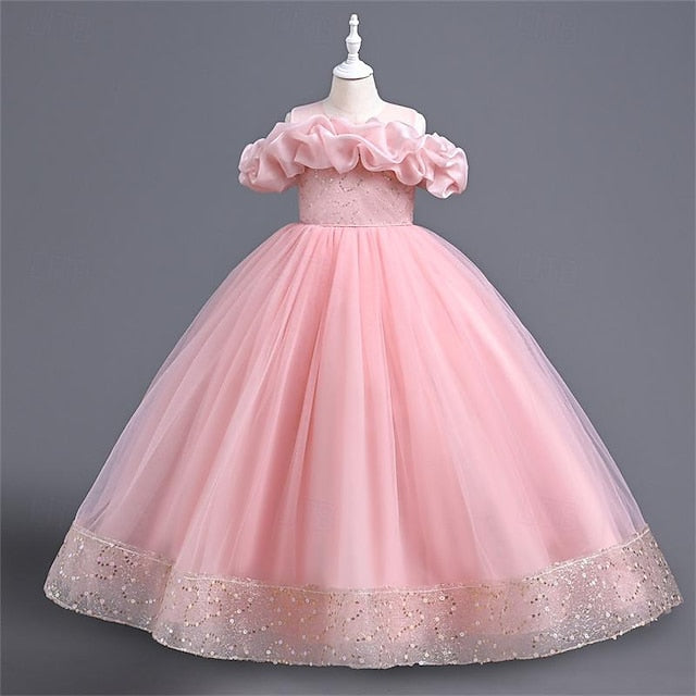 Solid Girl Color 3D Dress Party Flower Girls'