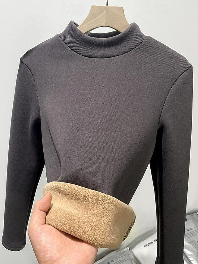 Women's Tunic Solid Color Casual Long Sleeve Turtleneck