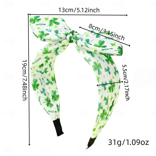 St. Patrick's Day Headbands for Women Girls, Green Shamrock