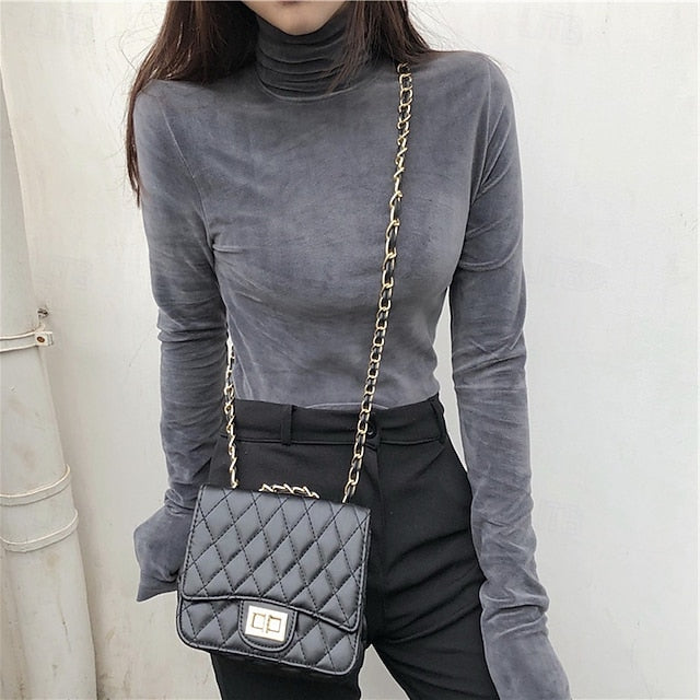 Women's Velvet Elegant Dressy Blouse Solid Color Plain