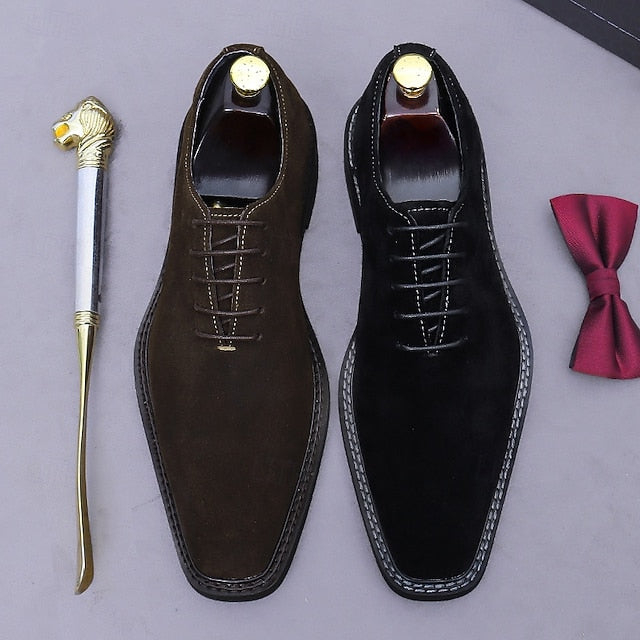 - Leather Suede Cowhide Oxford Genuine Shoes Men's