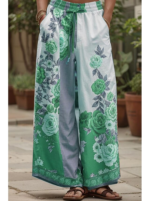 Women's Linen Like Culottes Wide Leg Wide Leg Vacation