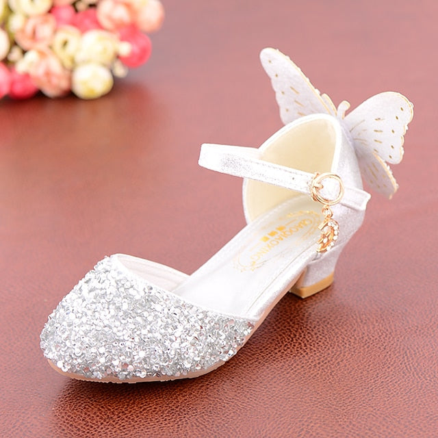 Glitter Butterfly Princess Pink Shoes Sparkly – Girls'