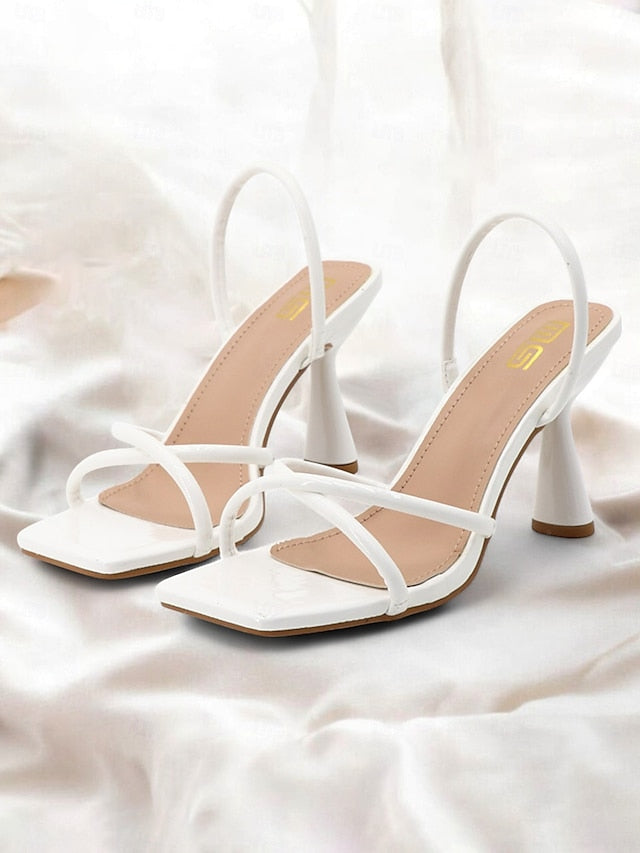 Strappy Toe – Design with Sandals Beige Heeled Square