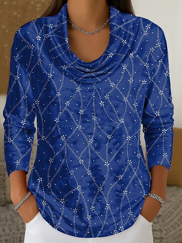 Women's Tunic Tee Print Tiered Floral Graphic Geometric