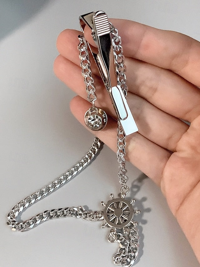 Tie Wheel Ship Design Chain Nautical – with Men's Silver