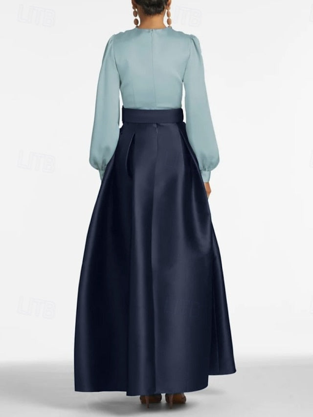 Evening Gown Formal High Guest Split A-Line Floor Dress Wedding