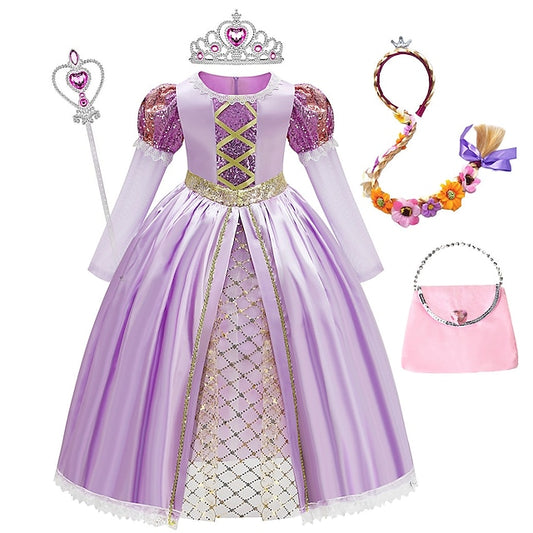 Princess Theme Flower Fairytale Girl Party Dress Sofia Rapunzel
