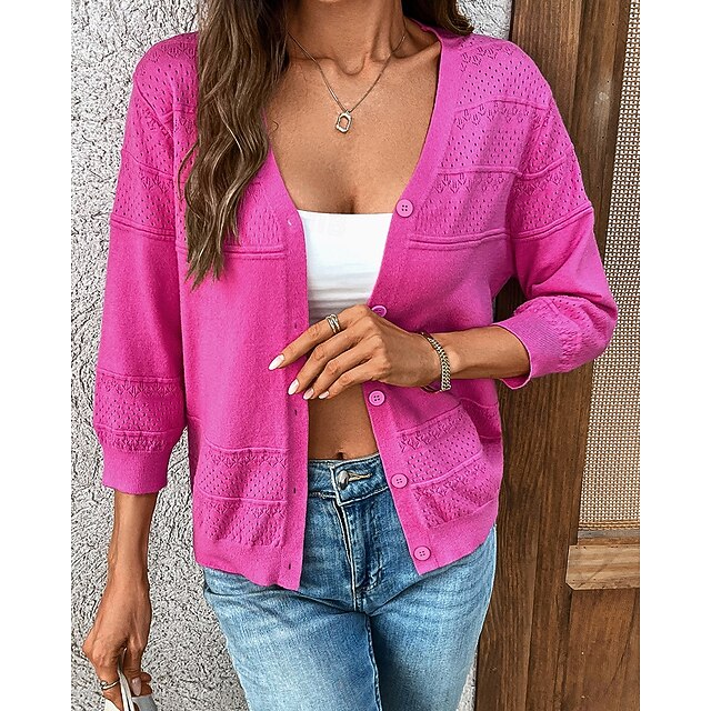 Women's Knit Cardigan Long Sleeve Top Athleisure Fall /