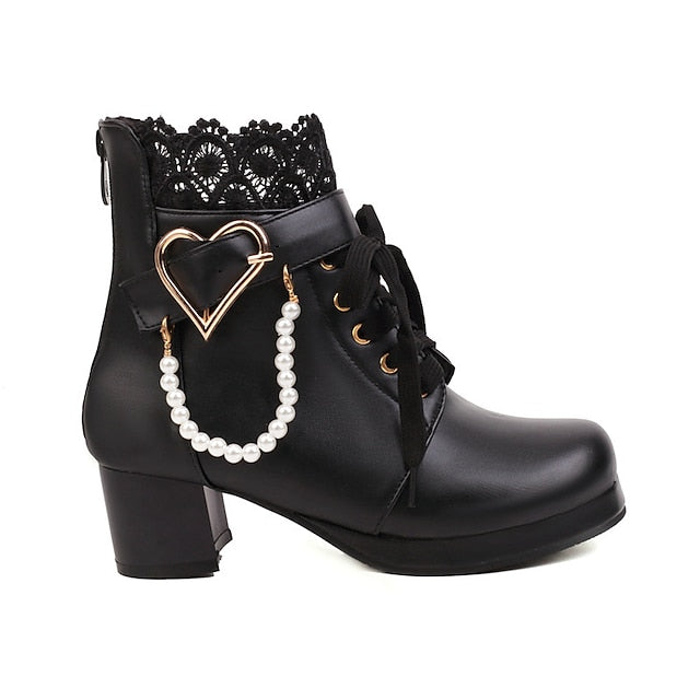 Boots Ankle Lace-Up Shoes Bridal White – Wedding Women's