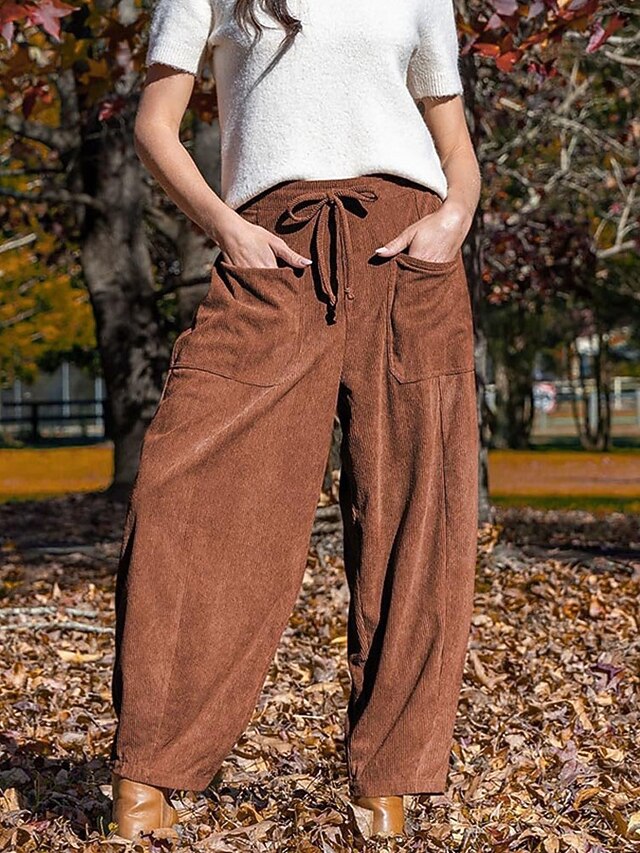 Women's Culottes Wide Leg Chinos Pants Trousers Harem Pants