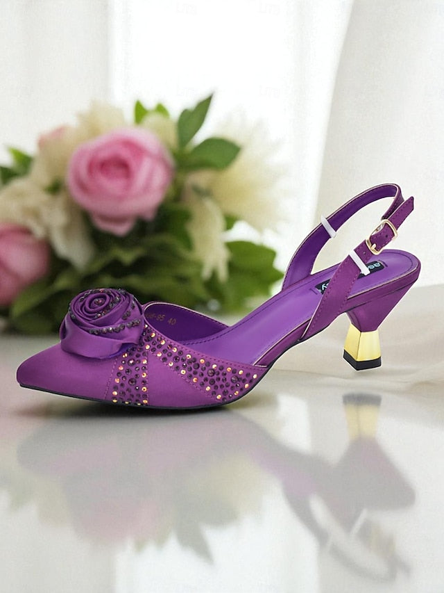 Clutch Set and Women's Slingback - Heels Gold Matching