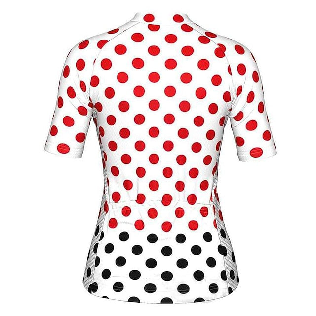 Women's Cycling Jersey Polka Dot Short Sleeve Bike Jersey
