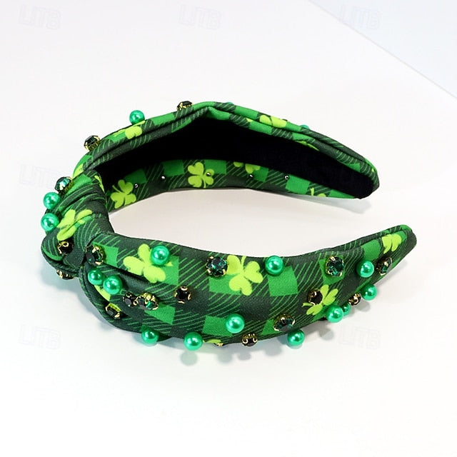 St. Patrick's Day Knotted Headbands for Women, Beaded