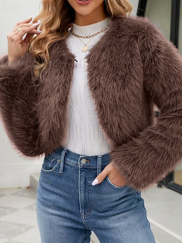 Warm Fur Faux Women's Furs Winter Comfortable Coat