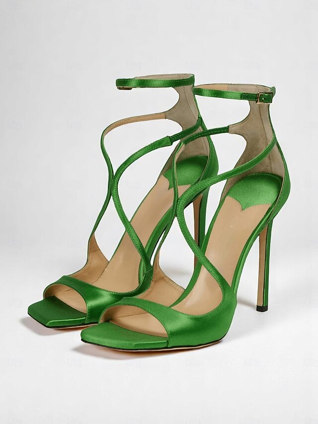 Lavender - Elegant Satin Heels Stiletto Women's Crisscross