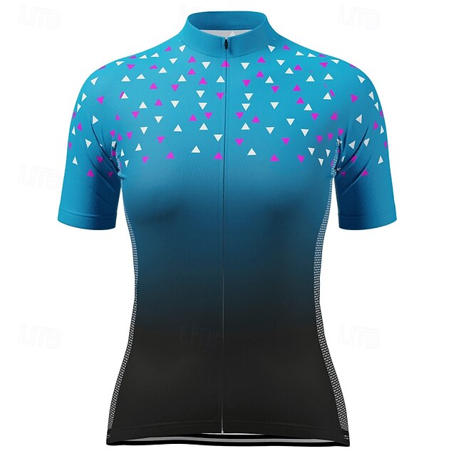 Women's Cycling Jersey Gradient Geometic Short Sleeve Bike