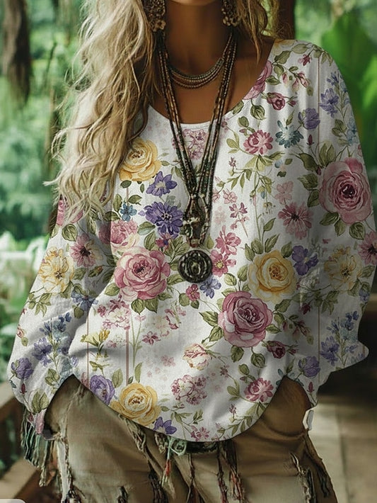 Women's Boho Shirt Boho T-shirt T Shirt Tee Top Print