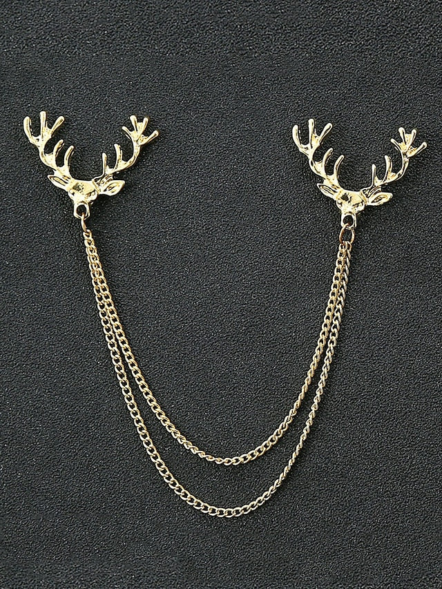 Pins Men's Alloy Reindeer – Elegant Christmas Collar