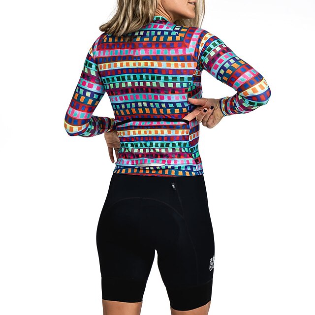 Women's Cycling Jersey Geometric Geometry Funny Long Sleeve