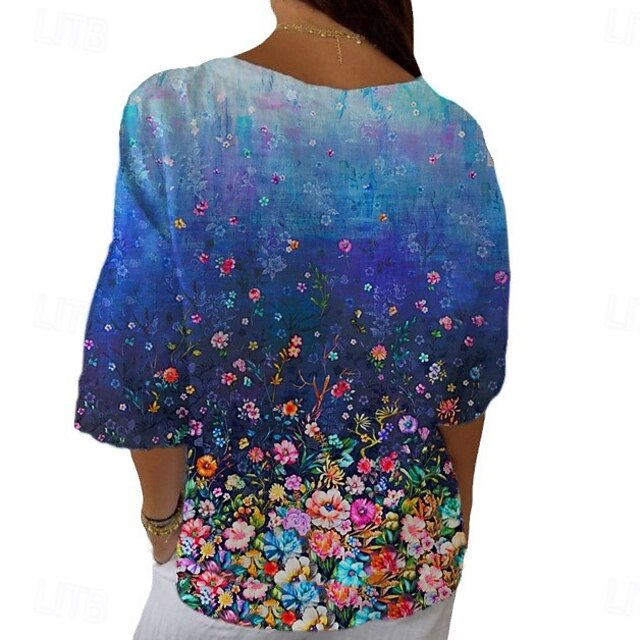Women's Shirt Summer Tops Print Floral Graphic Classic