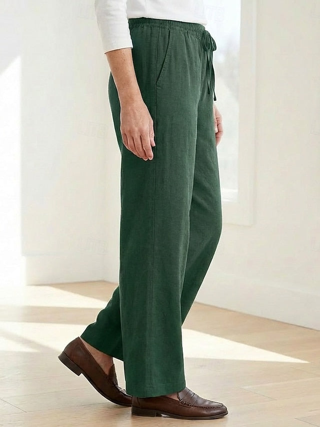 70% Linen Women's Linen Pants Culottes Wide Leg Wide Leg