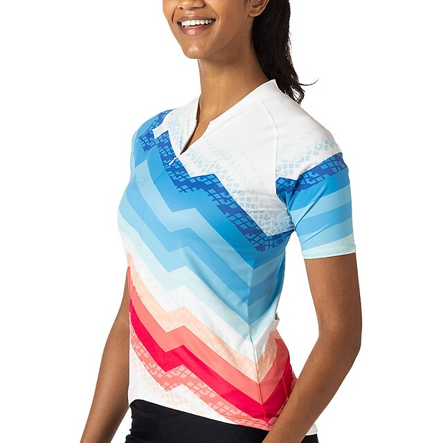 Women's Cycling Jersey Graphic Color Block Gradient Short