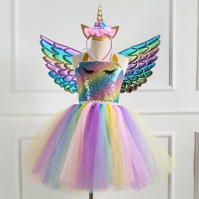 New Movie Girls' Cosplay Unicorn Dress Vacation