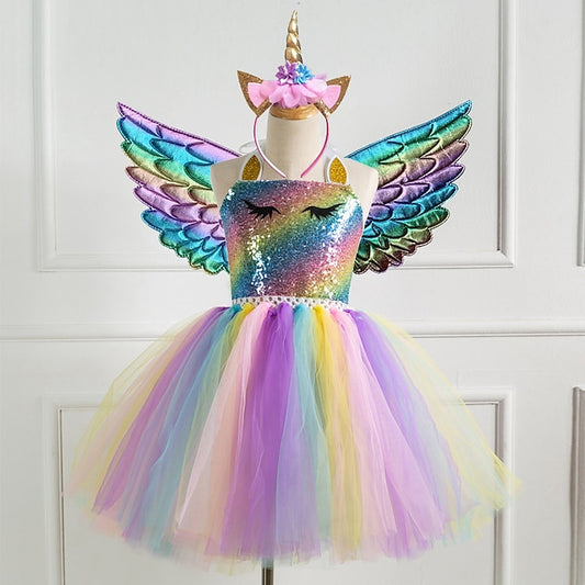 New Movie Girls' Cosplay Unicorn Dress Vacation
